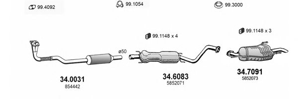 ASSO ART3573 Exhaust System